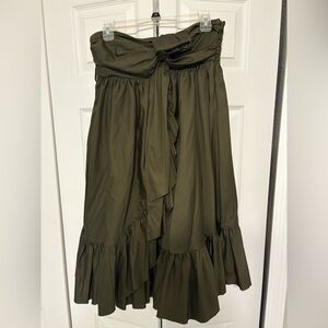 Diane Von Furstenberg Olive strapless dress